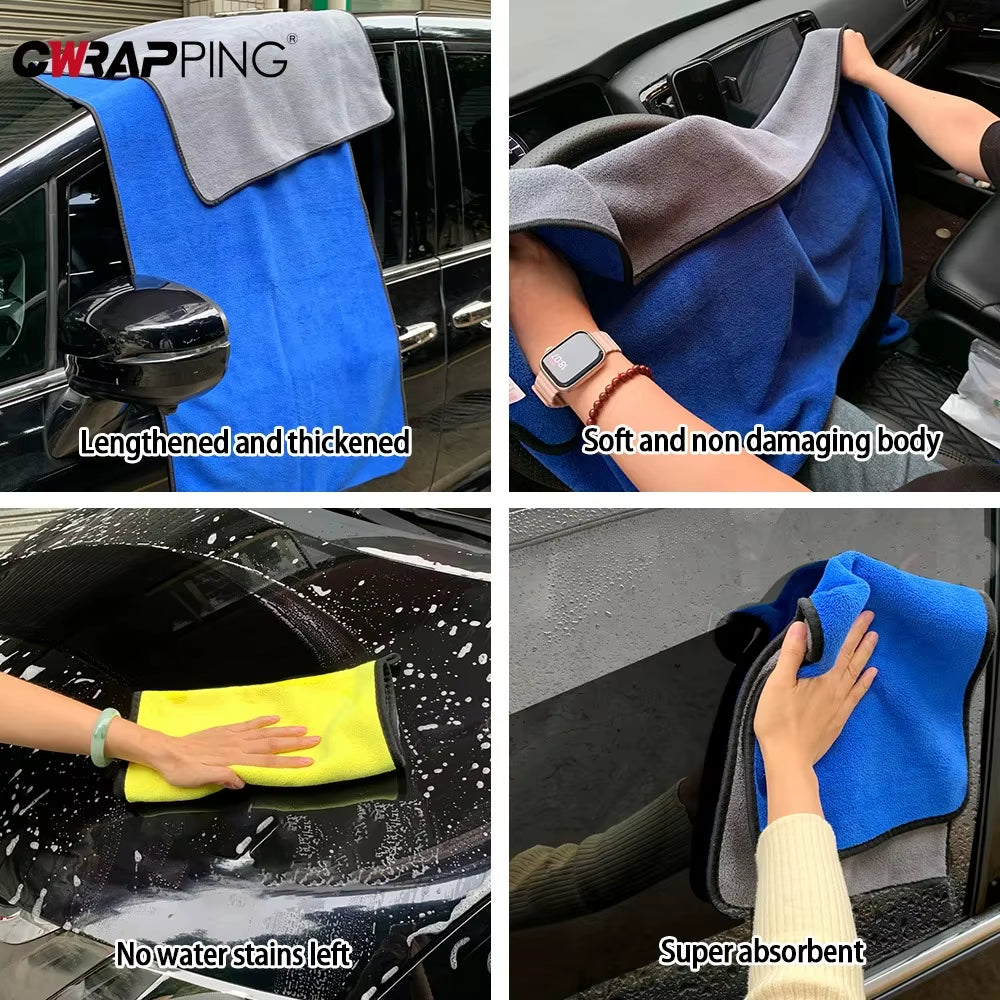 1/2Pcs Microfiber Towels Car Wash Supplies Detailing Car Glass Cleaning Tools Thicken Soft Drying Cloth Home Rag Car Accessories